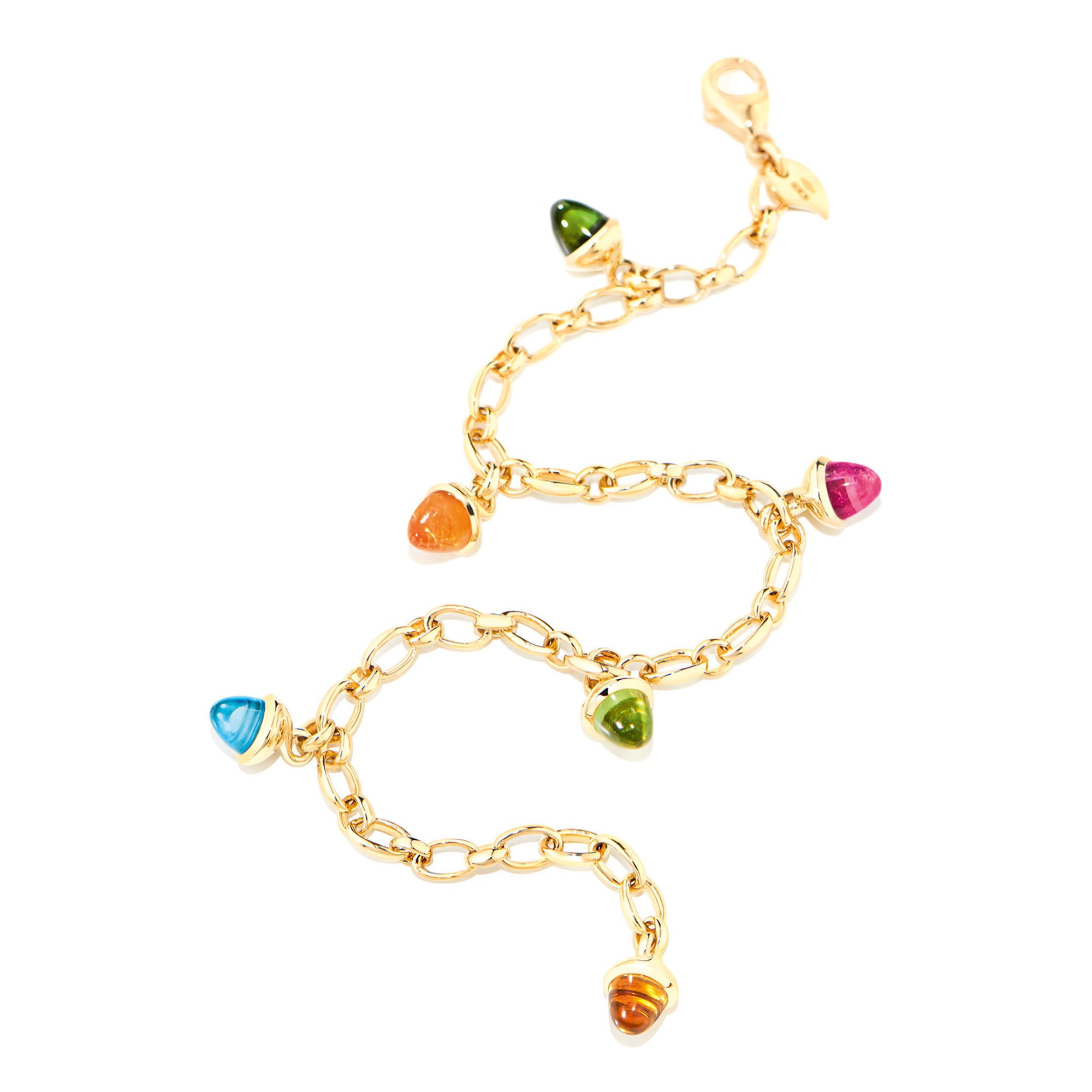 Tamara Comolli MIKADO Charm Candy Armband (B-MC-Ch-Can-yg) aus Gelbgold mit Citrin, Granat, Peridot, Topas und Turmalin