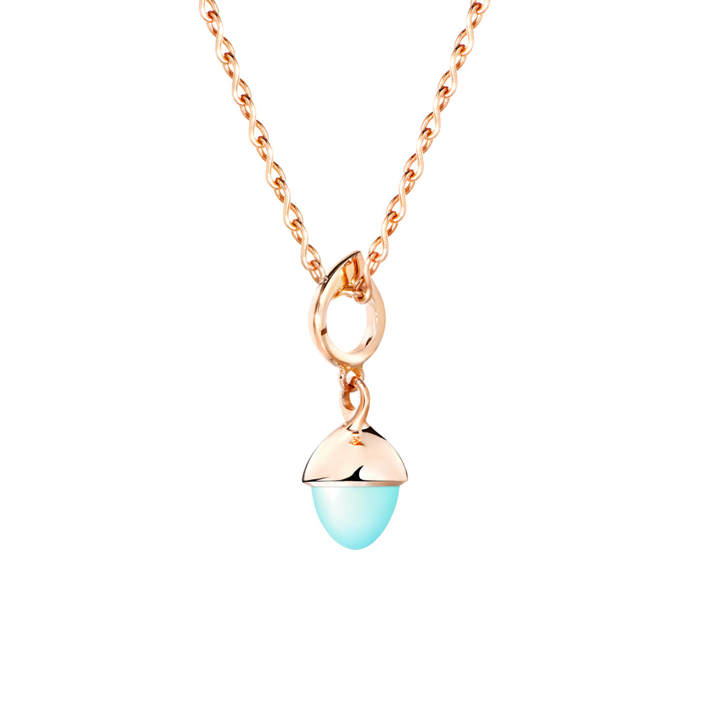 Tamara Comolli MIKADO Flamenco Anhänger mit Chalcedon (P-MFL-ChAq-rg) aus Roségold mit Chalcedon