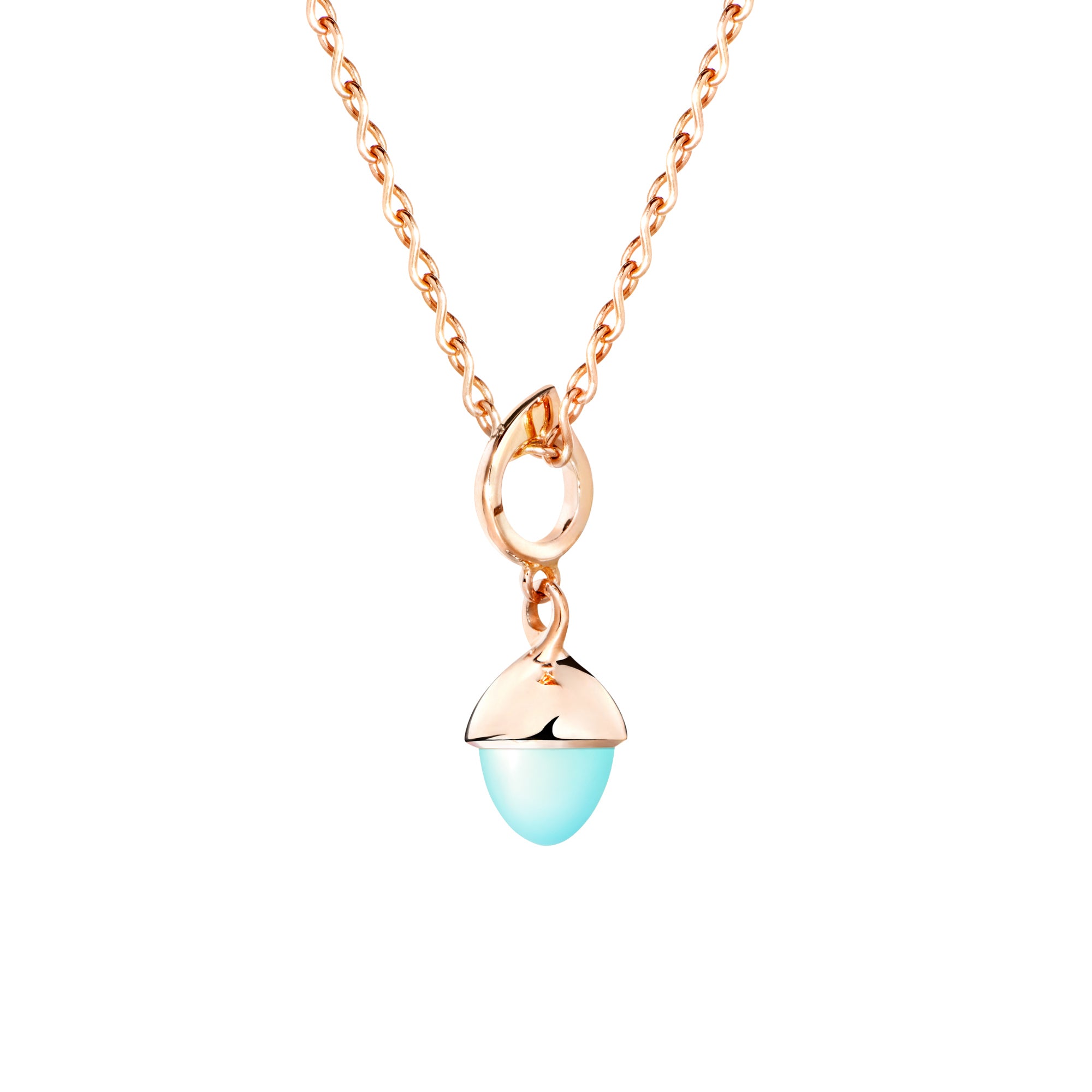 Tamara Comolli MIKADO Flamenco Anhänger mit Chalcedon (P-MFL-ChAq-rg) aus Roségold mit Chalcedon
