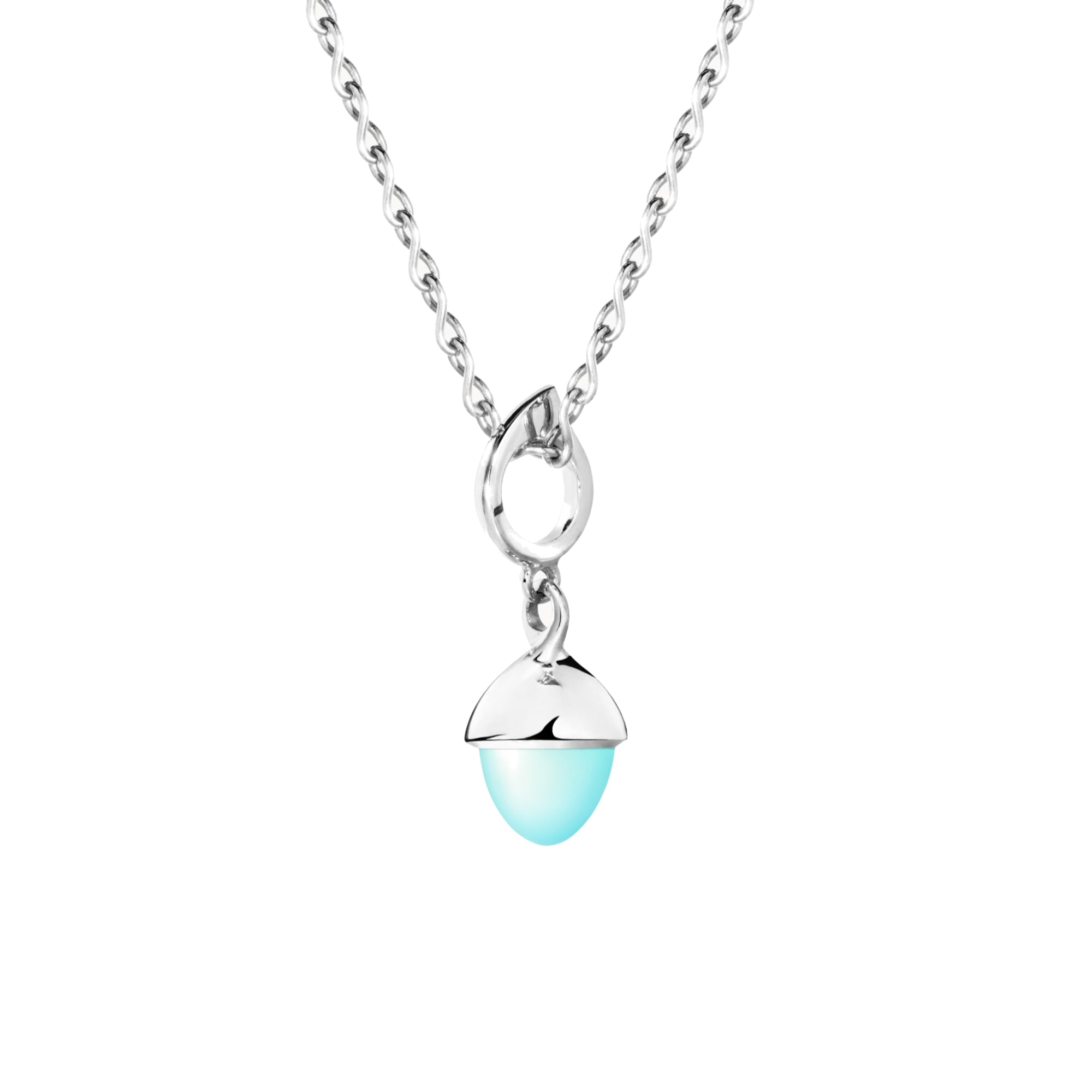 Tamara Comolli MIKADO Flamenco Anhänger mit Chalcedon (P-MFL-ChAq-wg) aus Weißgold mit Chalcedon