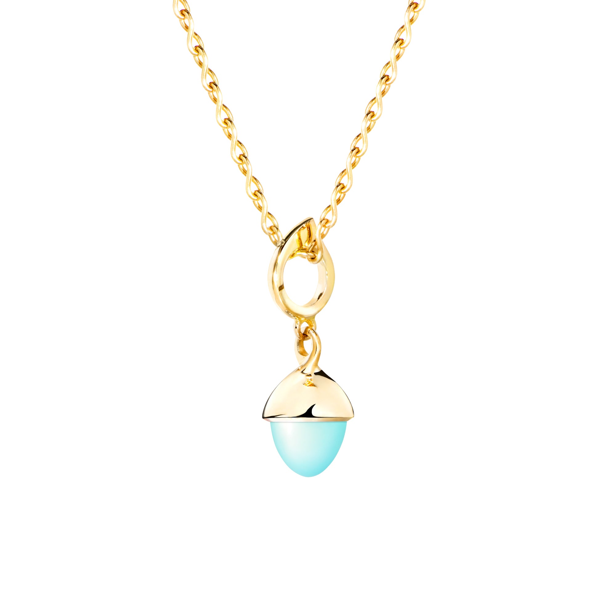 Tamara Comolli MIKADO Flamenco Anhänger mit Chalcedon (P-MFL-ChAq-yg) aus Gelbgold mit Chalcedon
