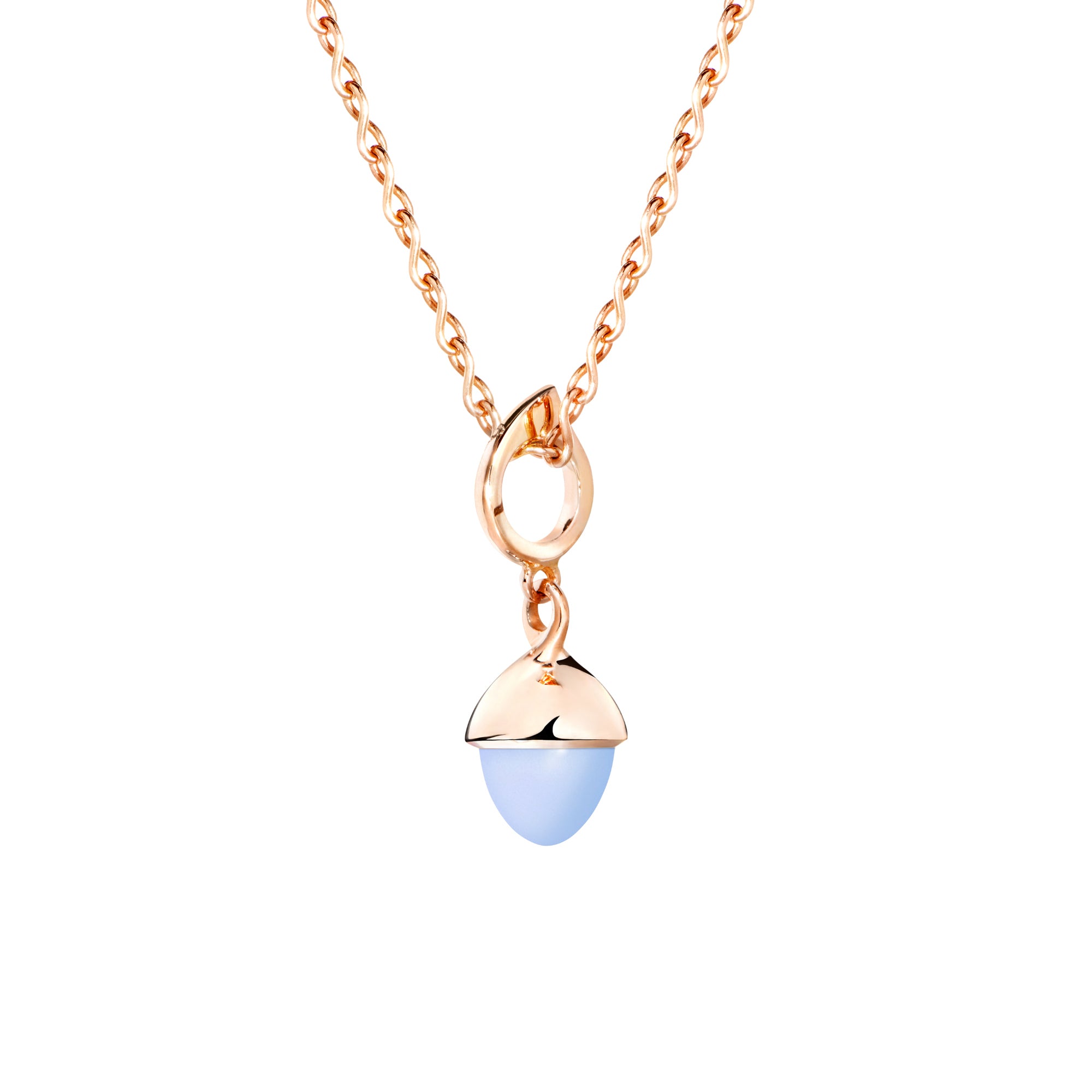 Tamara Comolli MIKADO Flamenco Anhänger mit Chalcedon (P-MFL-ChBl-rg) aus Roségold mit Chalcedon