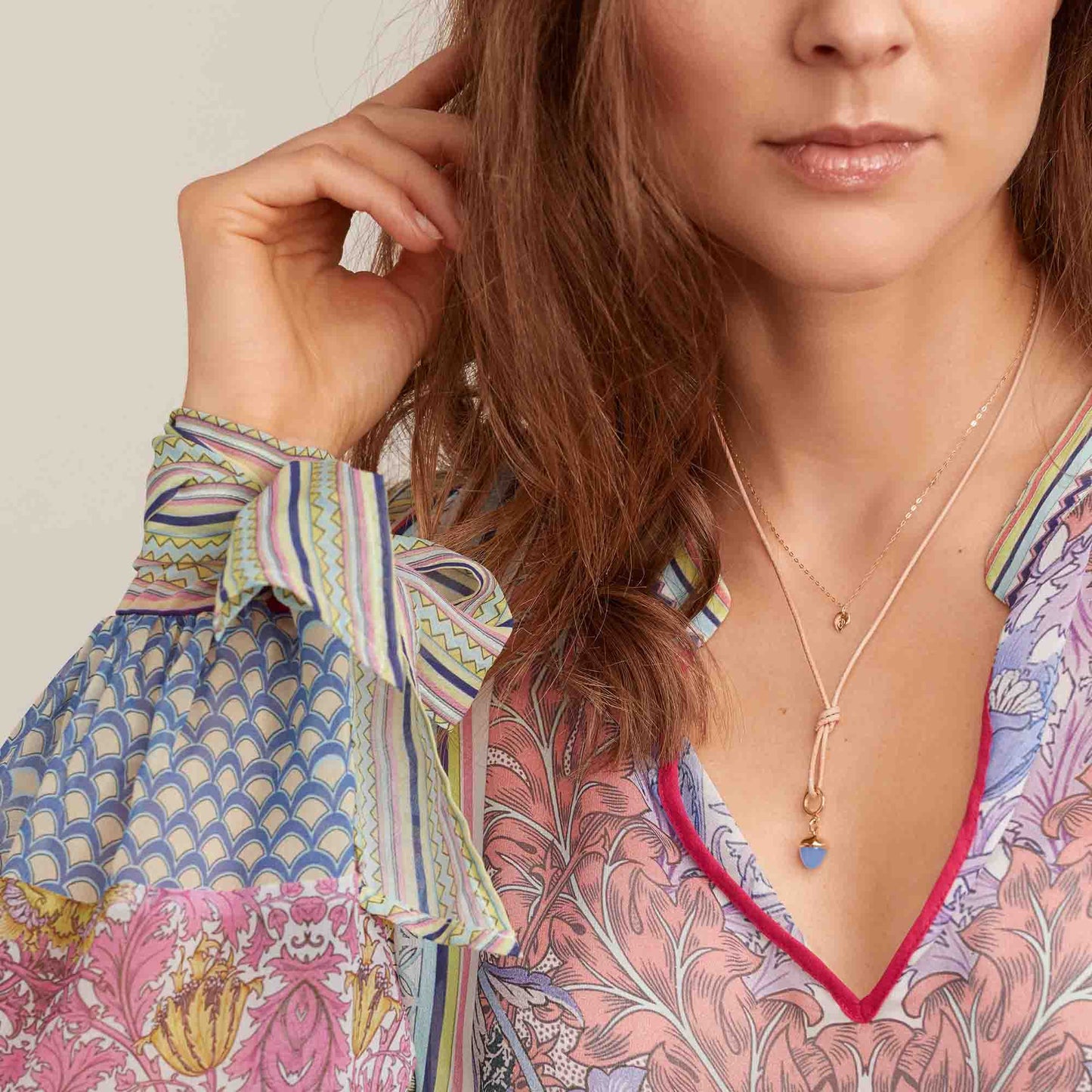 Tamara Comolli MIKADO Flamenco Anhänger mit Chalcedon (P-MFL-ChBl-rg) aus Roségold mit Chalcedon