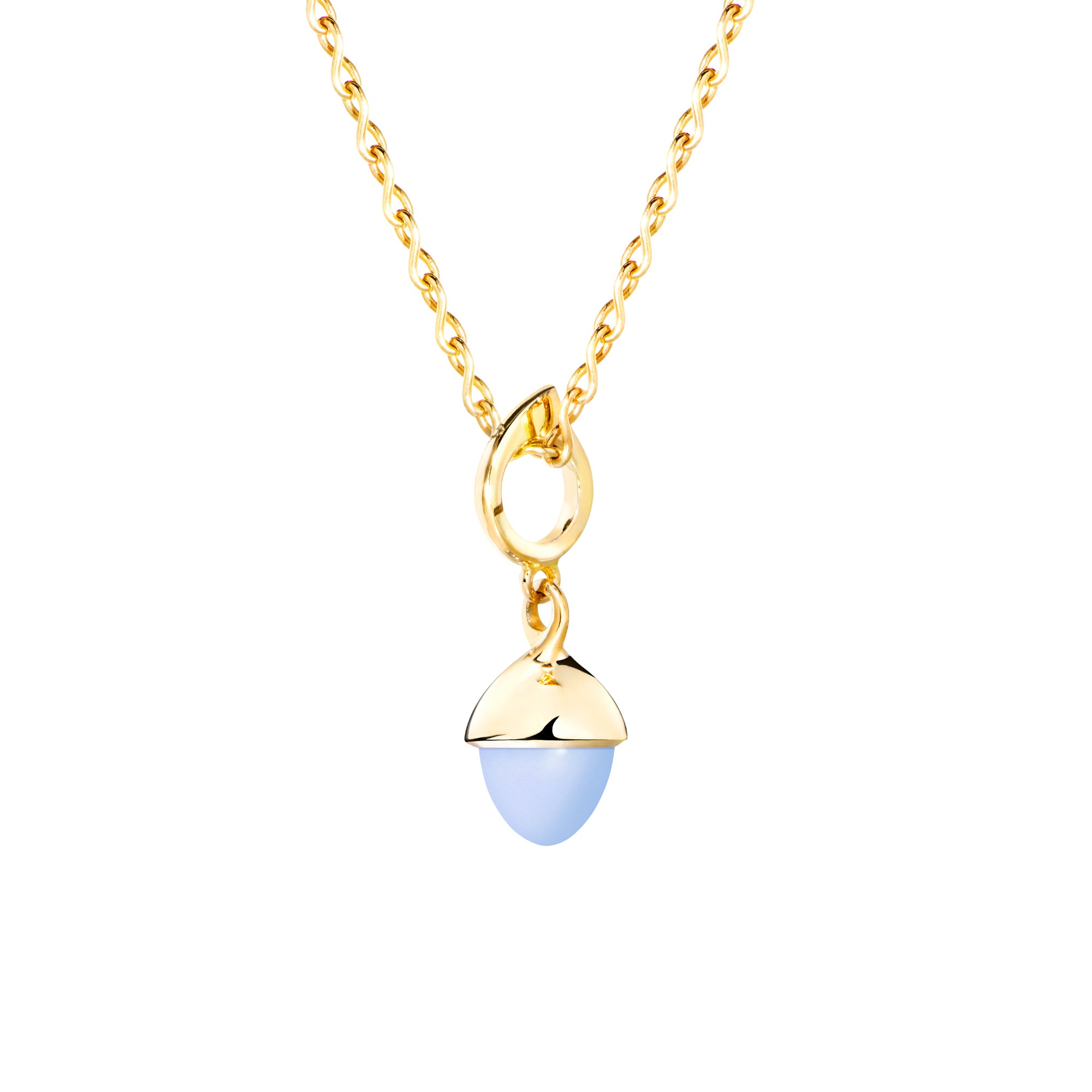 Tamara Comolli MIKADO Flamenco Anhänger mit Chalcedon (P-MFL-ChBl-yg) aus Gelbgold mit Chalcedon