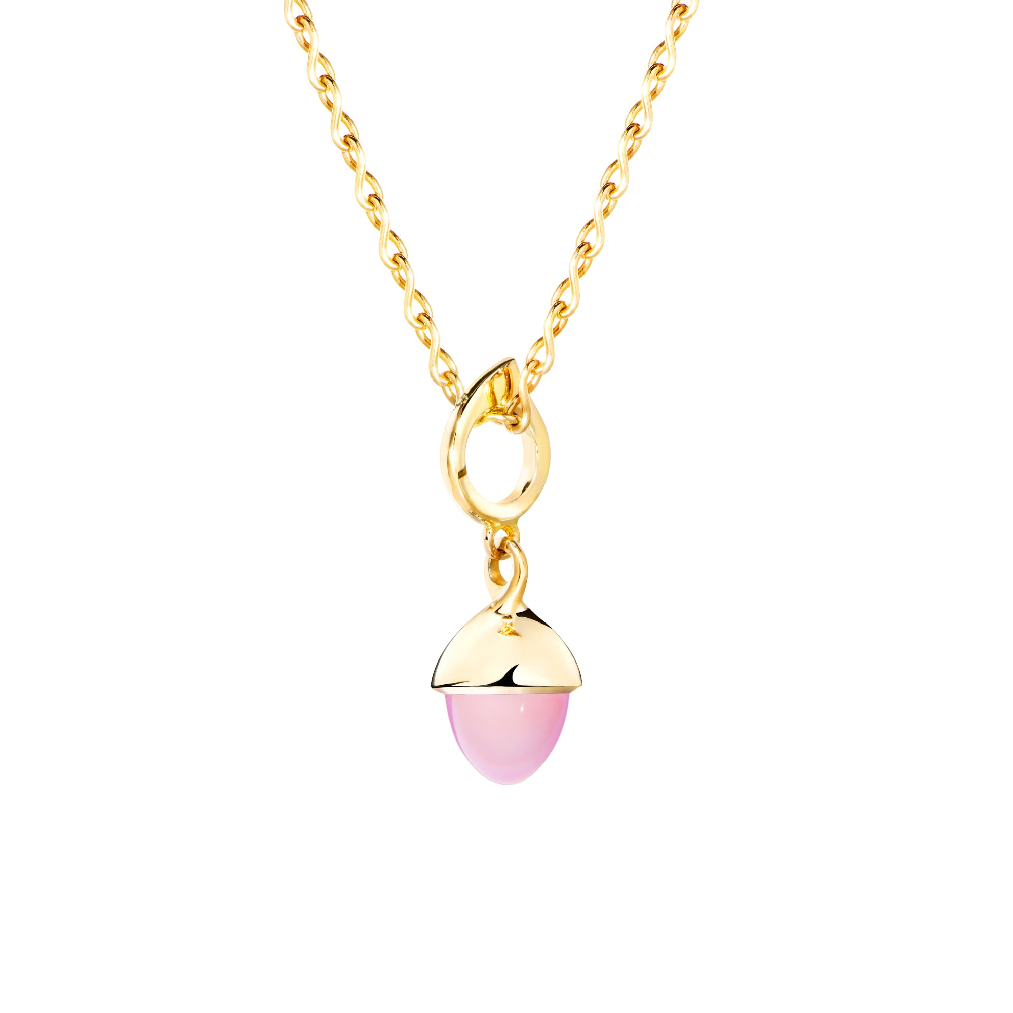 Tamara Comolli MIKADO Flamenco Anhänger mit Chalcedon (P-MFL-ChPi-yg) aus Gelbgold mit Chalcedon