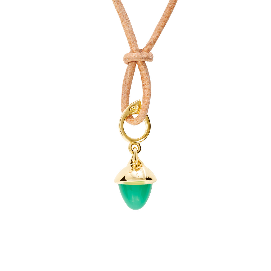 Tamara Comolli MIKADO Flamenco Anhänger mit Chrysoprase (P-MFL-Chry-yg) aus Gelbgold mit Chrysopras