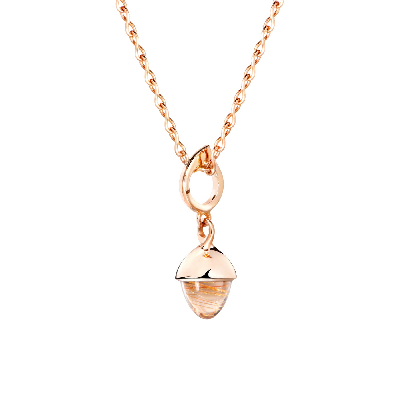 Tamara Comolli MIKADO Flamenco Anhänger mit Rutilquarz (P-MFL-RutQuR-rg) aus Roségold mit Rutilquarz