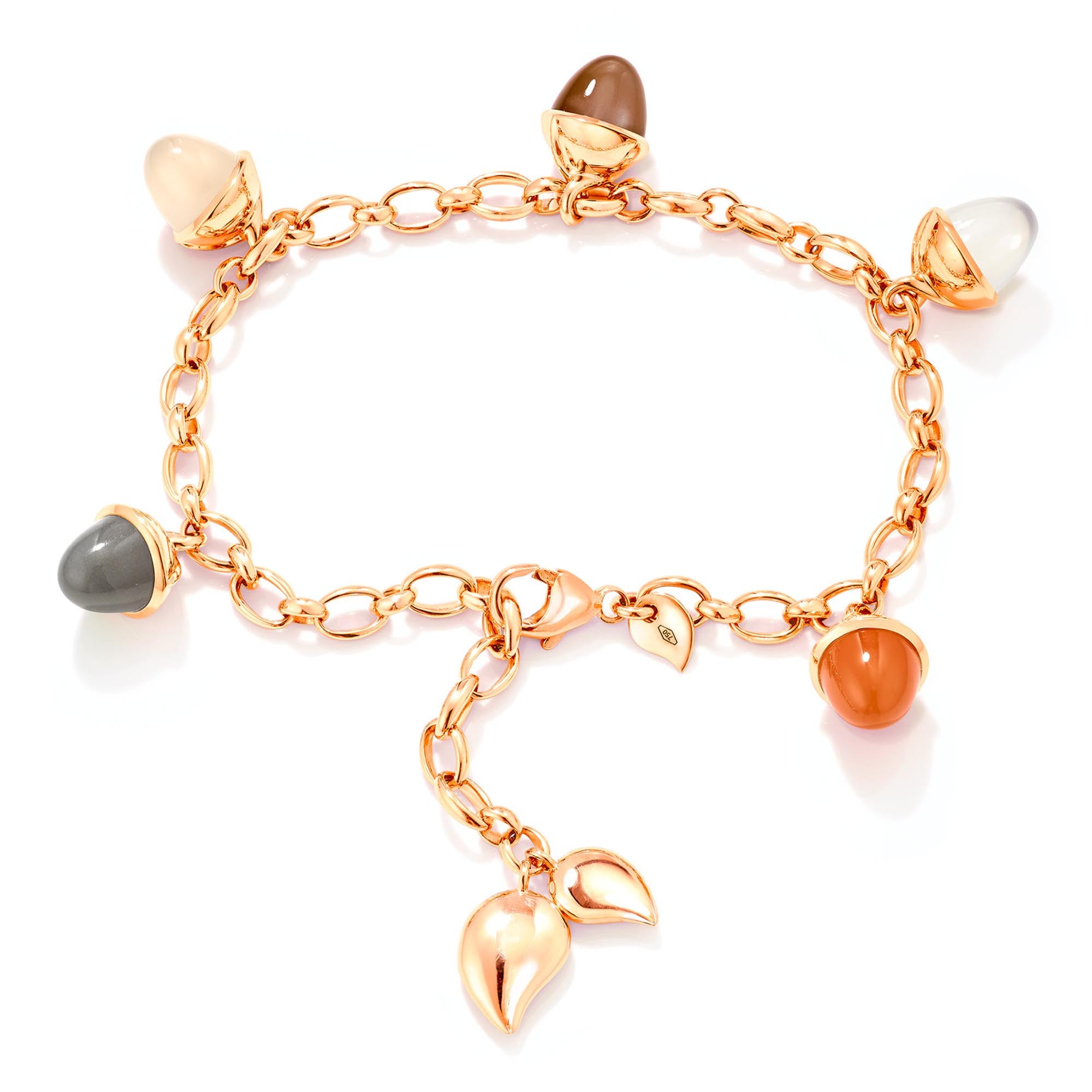 Tamara Comolli MIKADO Flamenco Charm Armband 'Cashmere' (B-MFL-Ch-Cas-rg) aus Roségold mit Mondstein