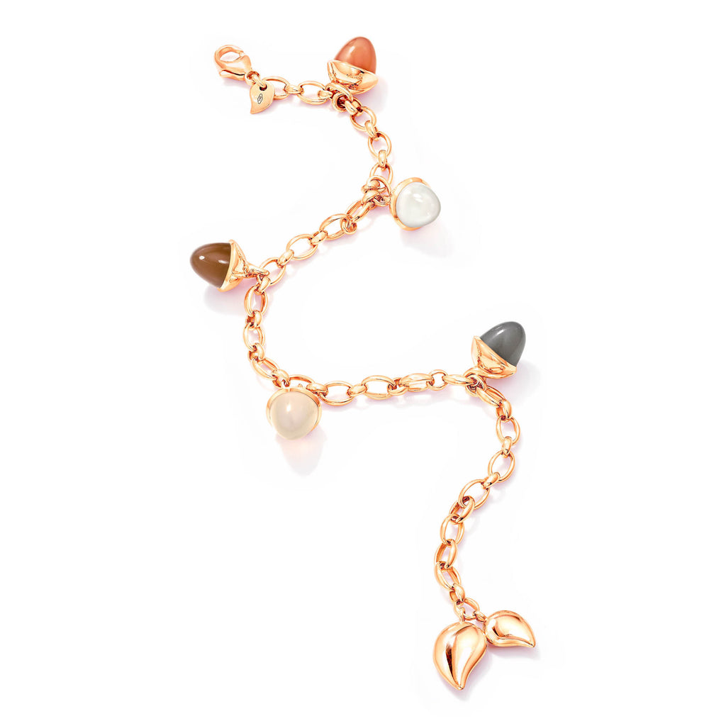 Tamara Comolli MIKADO Flamenco Charm Armband 'Cashmere' (B-MFL-Ch-Cas-rg) aus Roségold mit Mondstein