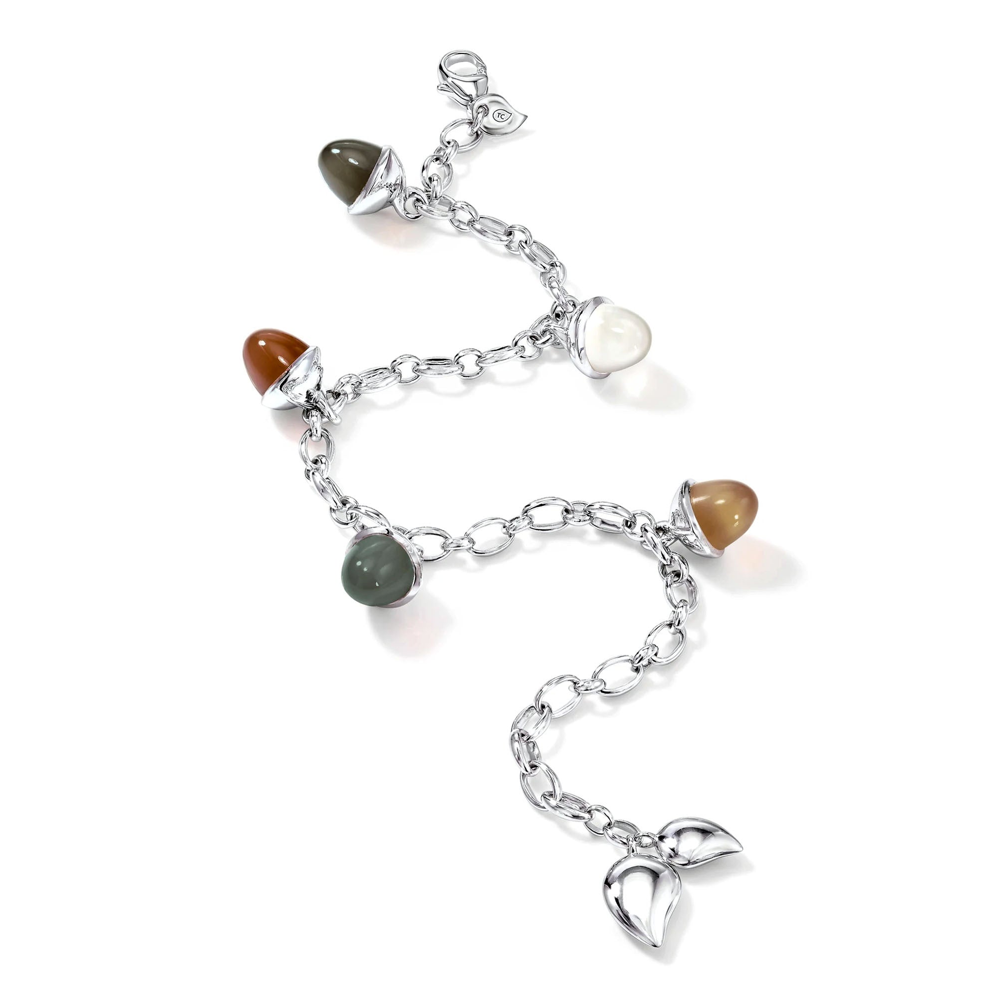 Tamara Comolli MIKADO Flamenco Charm Armband 'Cashmere' (B-MFL-Ch-Cas-wg) aus Weißgold mit Mondstein