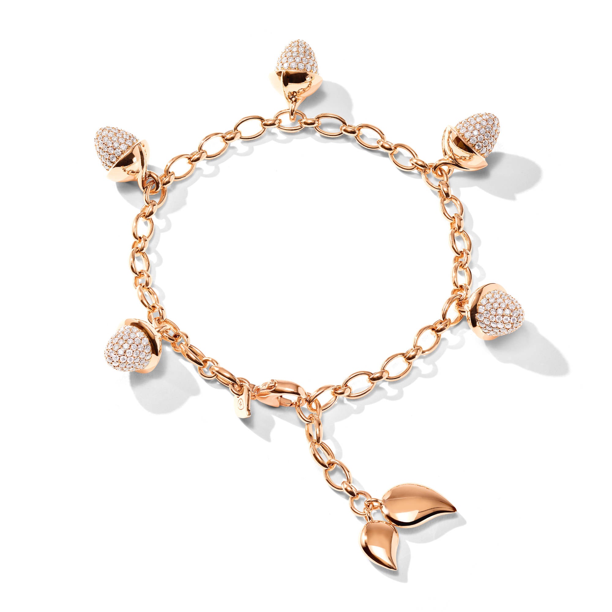 Tamara Comolli MIKADO Flamenco Charm Armband mit Diamant-Pavé (B-MFL-Ch-p-rg) aus Roségold mit Diamant
