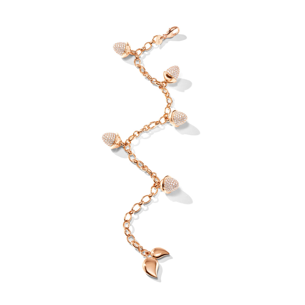Tamara Comolli MIKADO Flamenco Charm Armband mit Diamant-Pavé (B-MFL-Ch-p-rg) aus Roségold mit Diamant