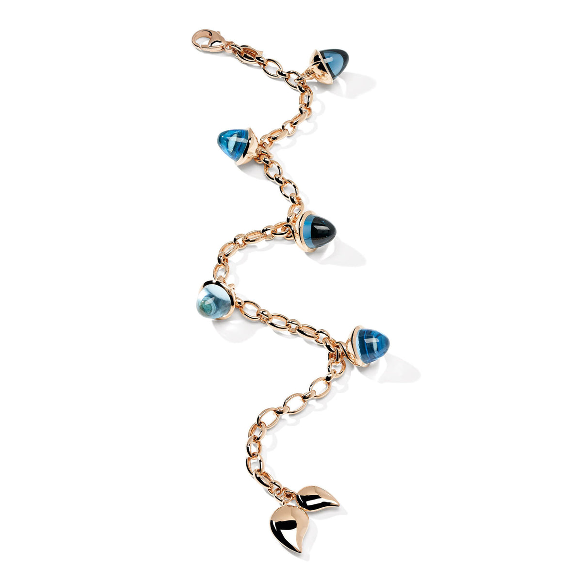 Tamara Comolli MIKADO Flamenco Charm Armband 'Sky' (B-MFL-Ch-Sky-rg) aus Roségold mit Topas