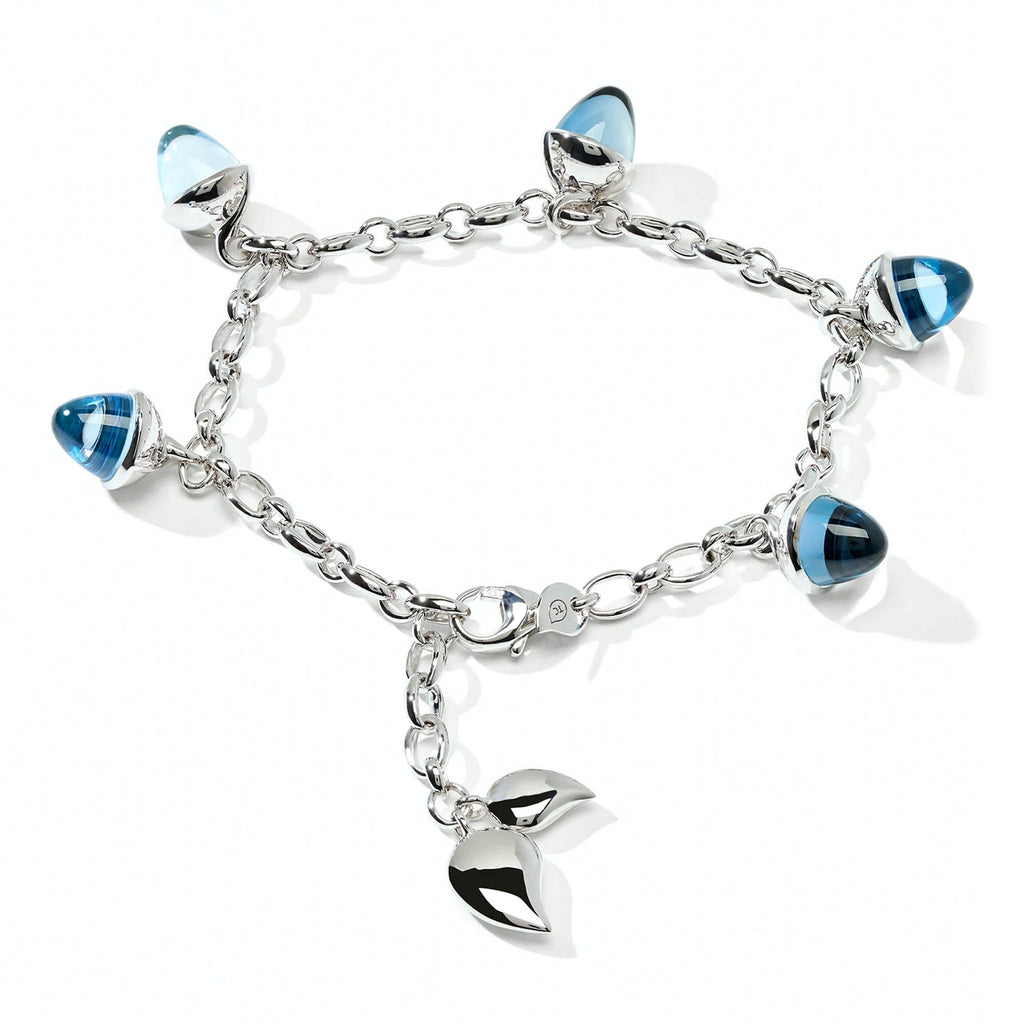 Tamara Comolli MIKADO Flamenco Charm Armband 'Sky' (B-MFL-Ch-Sky-wg) aus Weißgold mit Topas