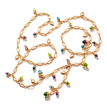 Tamara Comolli MIKADO Halskette 'Aurora' (N-M-100-Aur-rg) aus Roségold mit Amethyst, London Topas, Peridot, Topas und Turmalin