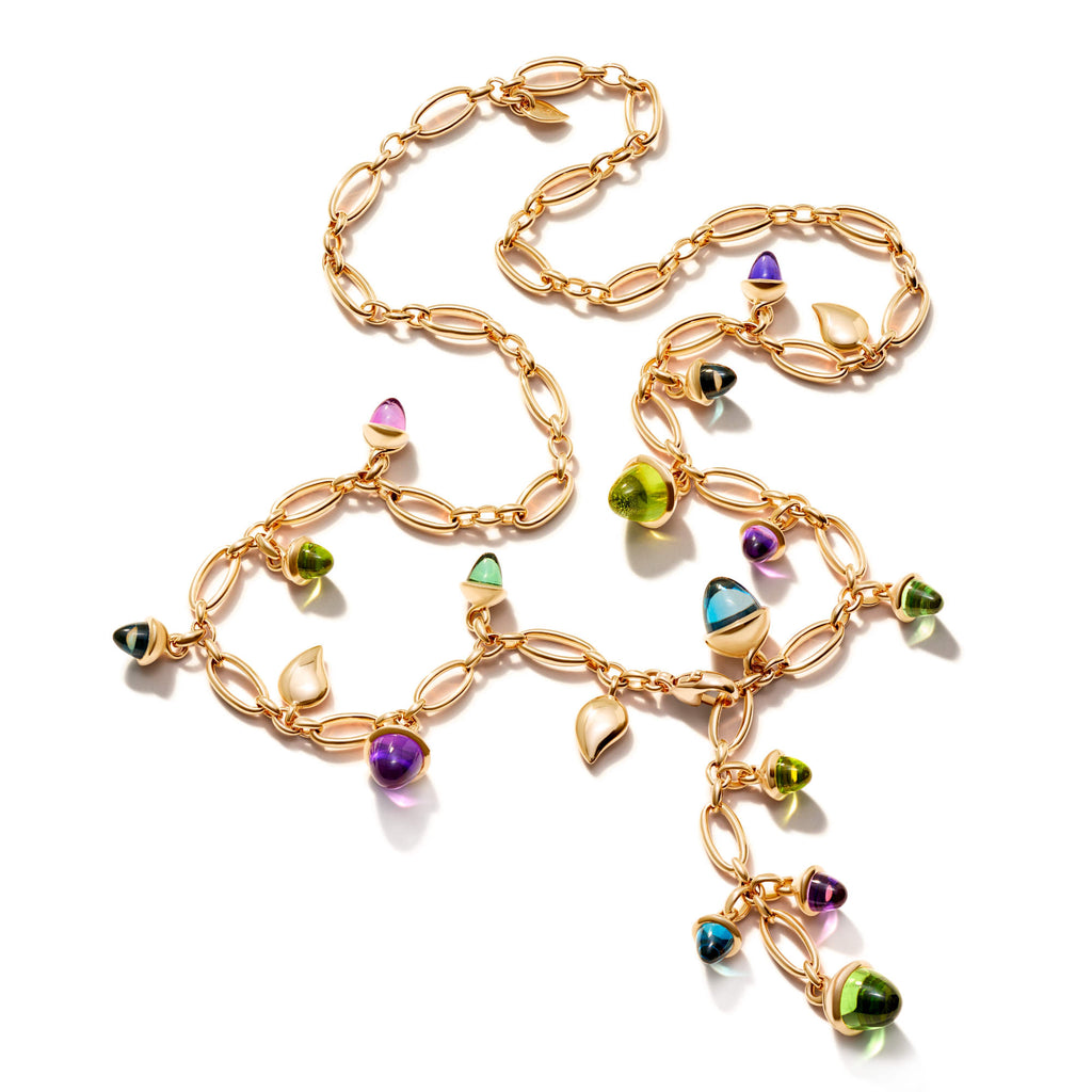 Tamara Comolli MIKADO Halskette 'Aurora' (N-M-56-Aur-rg) aus Roségold mit Amethyst, London Topas, Peridot, Topas und Turmalin