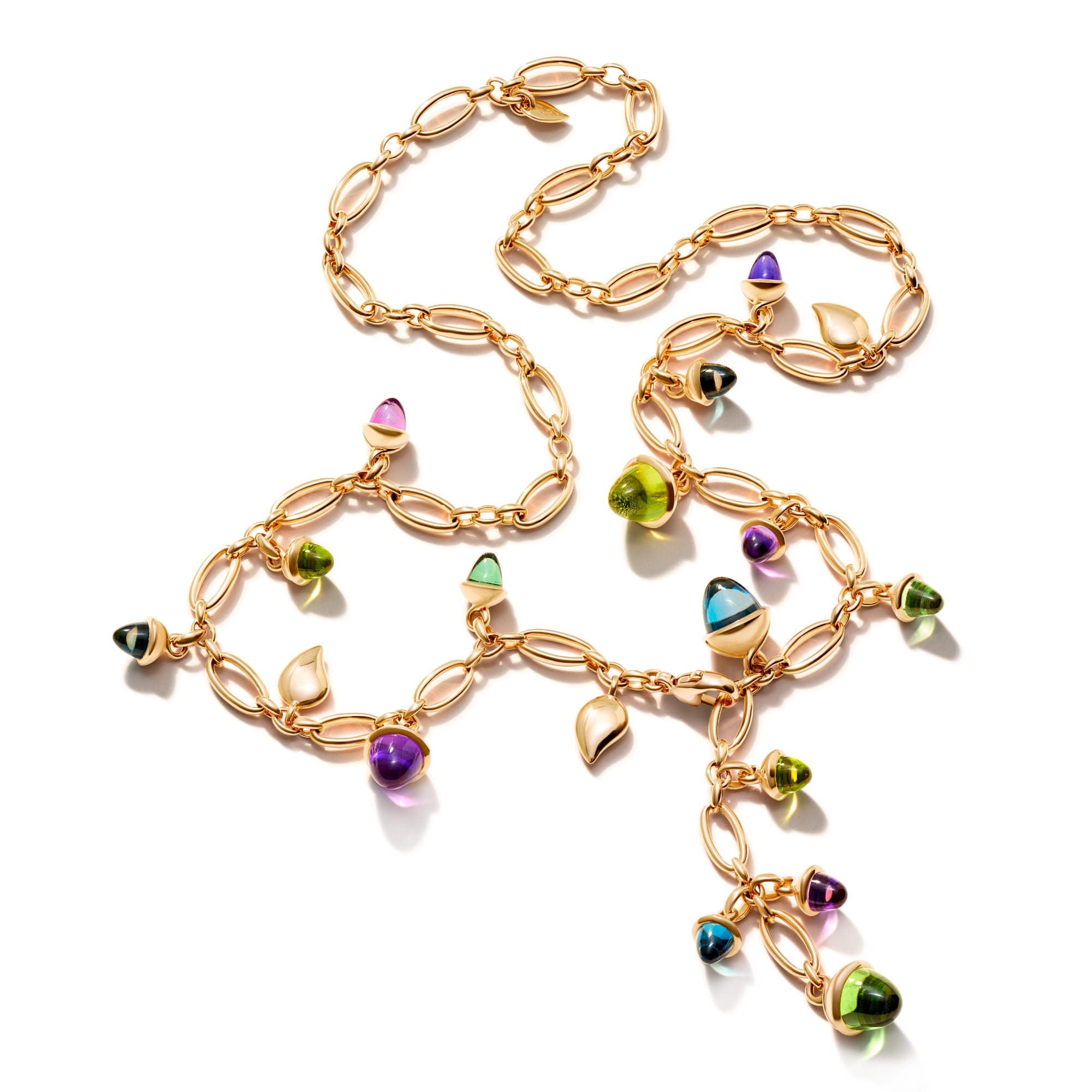 Tamara Comolli MIKADO Halskette 'Aurora' (N-M-56-Aur-rg) aus Roségold mit Amethyst, London Topas, Peridot, Topas und Turmalin
