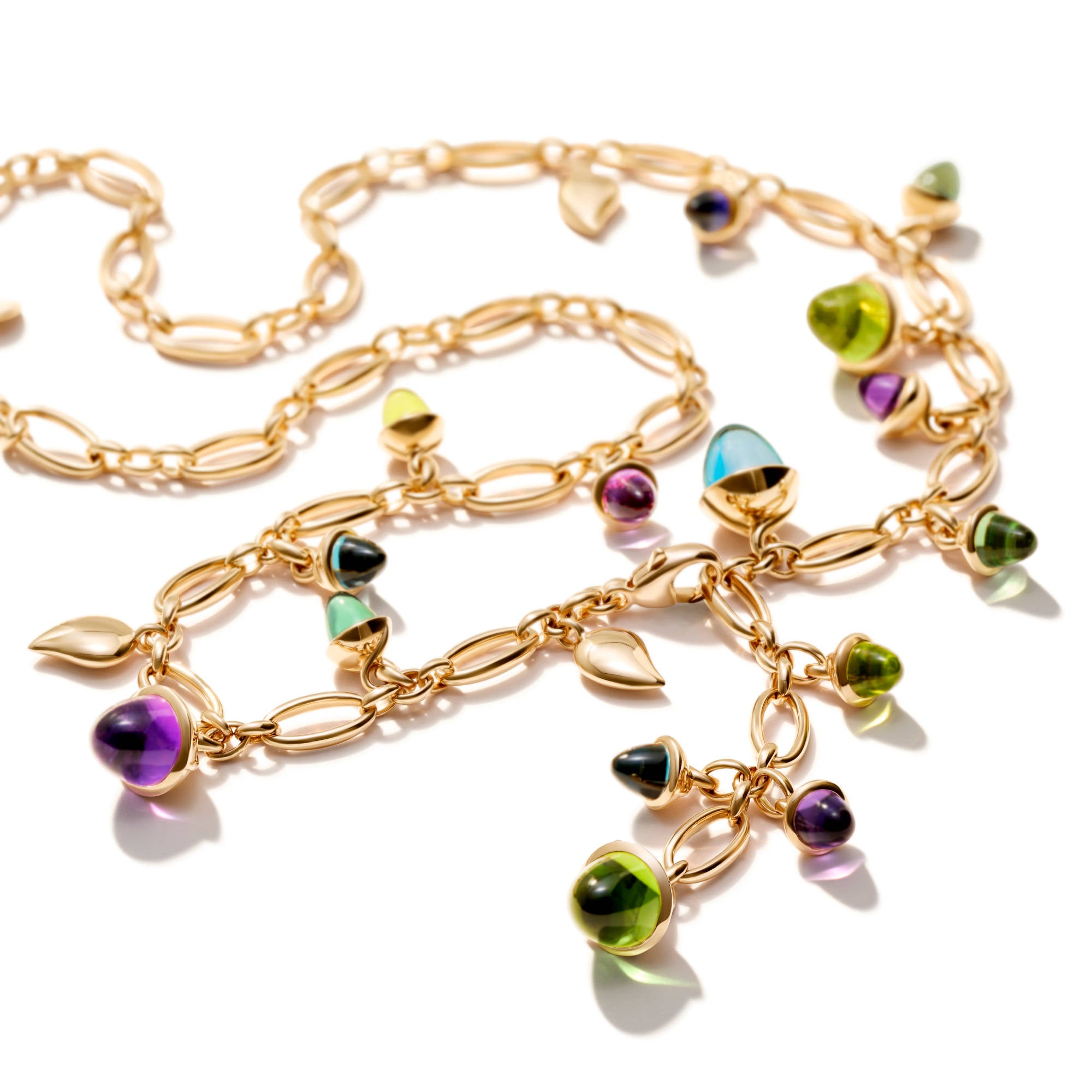 Tamara Comolli MIKADO Halskette 'Aurora' (N-M-56-Aur-rg) aus Roségold mit Amethyst, London Topas, Peridot, Topas und Turmalin