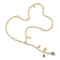 Tamara Comolli MIKADO Halskette 'Candy' mit Diamant-Pavé (N-M-Del51-Can-p-yg) aus Gelbgold mit Diamant, Peridot, Topas und Turmalin