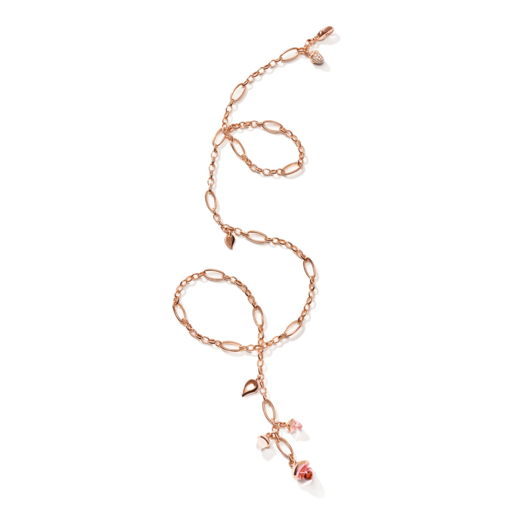 Tamara Comolli MIKADO Halskette Delicate 'Blush' (N-M-Del51-Blu-p-rg) aus Roségold mit Diamant, Mondstein und Turmalin