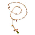 Tamara Comolli MIKADO Halskette 'Indian Summer' mit Diamant-Pavé (N-M-Del51-IS-pD-rg) aus Roségold mit Diamant, Citrin, Peridot und Rauchquarz