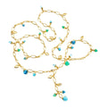 Tamara Comolli MIKADO Halskette 'Lagoon' mit Diamant-Pavé (N-M-100-Lag-p-yg) aus Gelbgold mit Diamant, Chrysopras, Topas und Türkis
