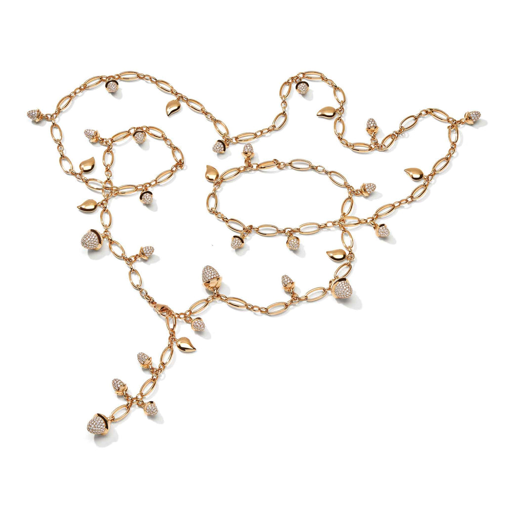 Tamara Comolli MIKADO Halskette mit Diamant-Pavé (N-M-100-p-rg) aus Roségold mit Diamant