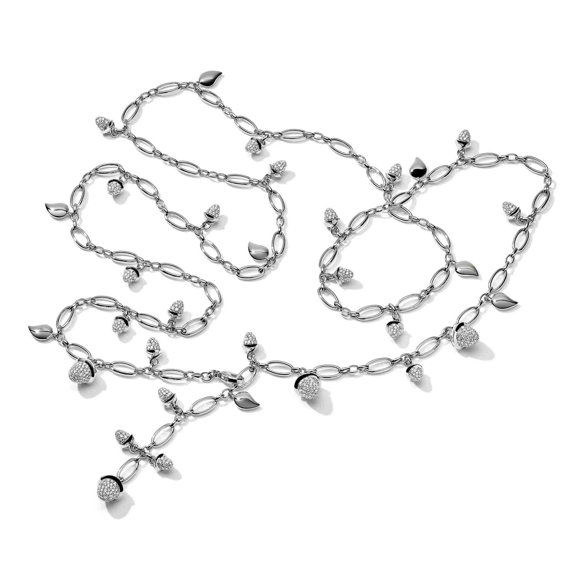 Tamara Comolli MIKADO Halskette mit Diamant-Pavé (N-M-100-p-wg) aus Weißgold mit Diamant