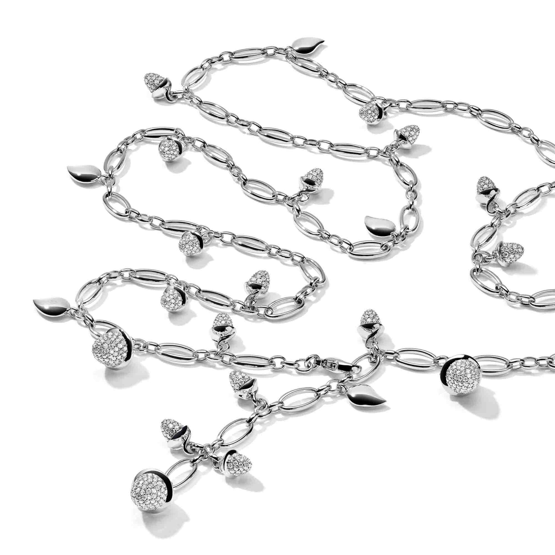 Tamara Comolli MIKADO Halskette mit Diamant-Pavé (N-M-100-p-wg) aus Weißgold mit Diamant