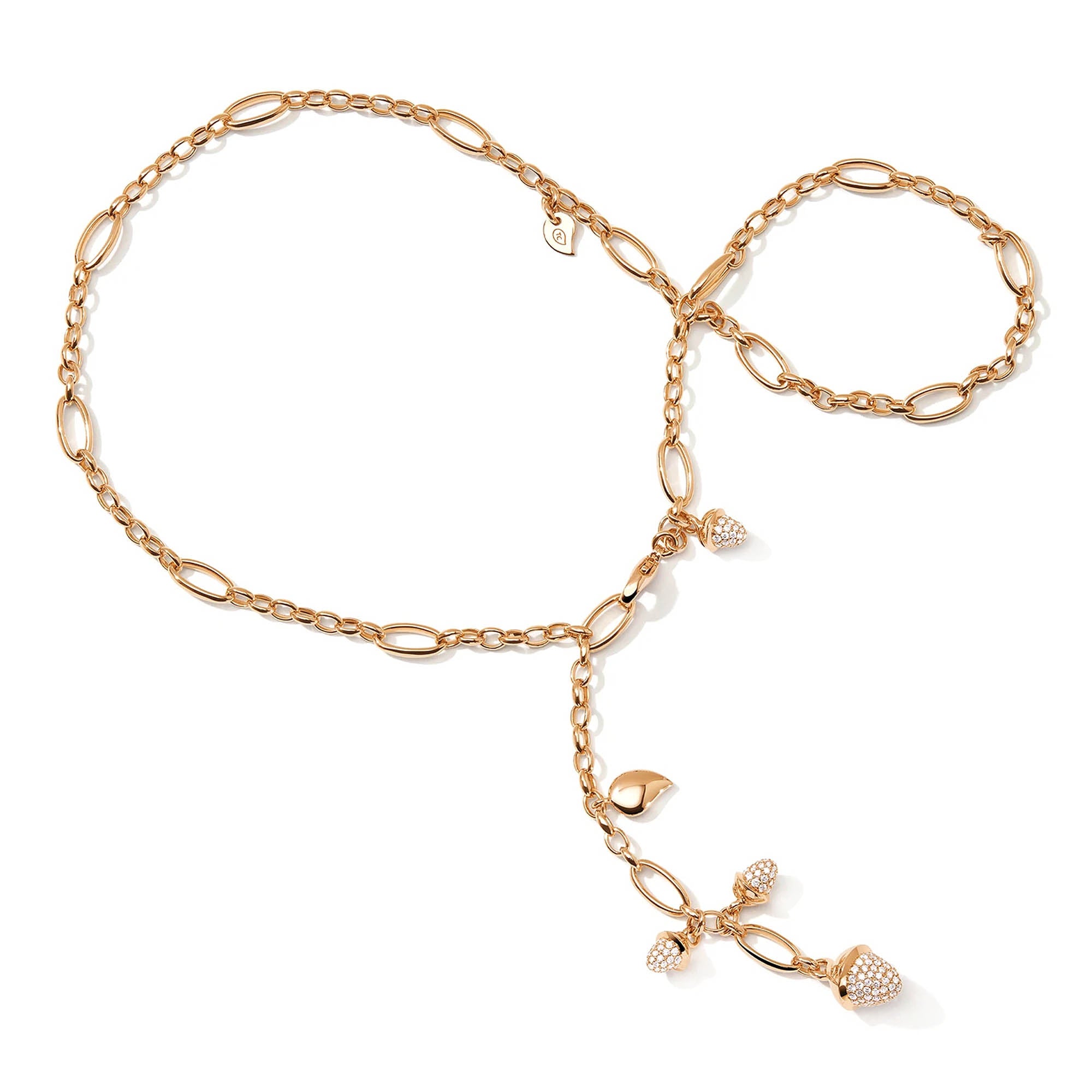 Tamara Comolli MIKADO Halskette mit Diamant-Pavé (N-M-Del51-p-rg) aus Roségold mit Diamant