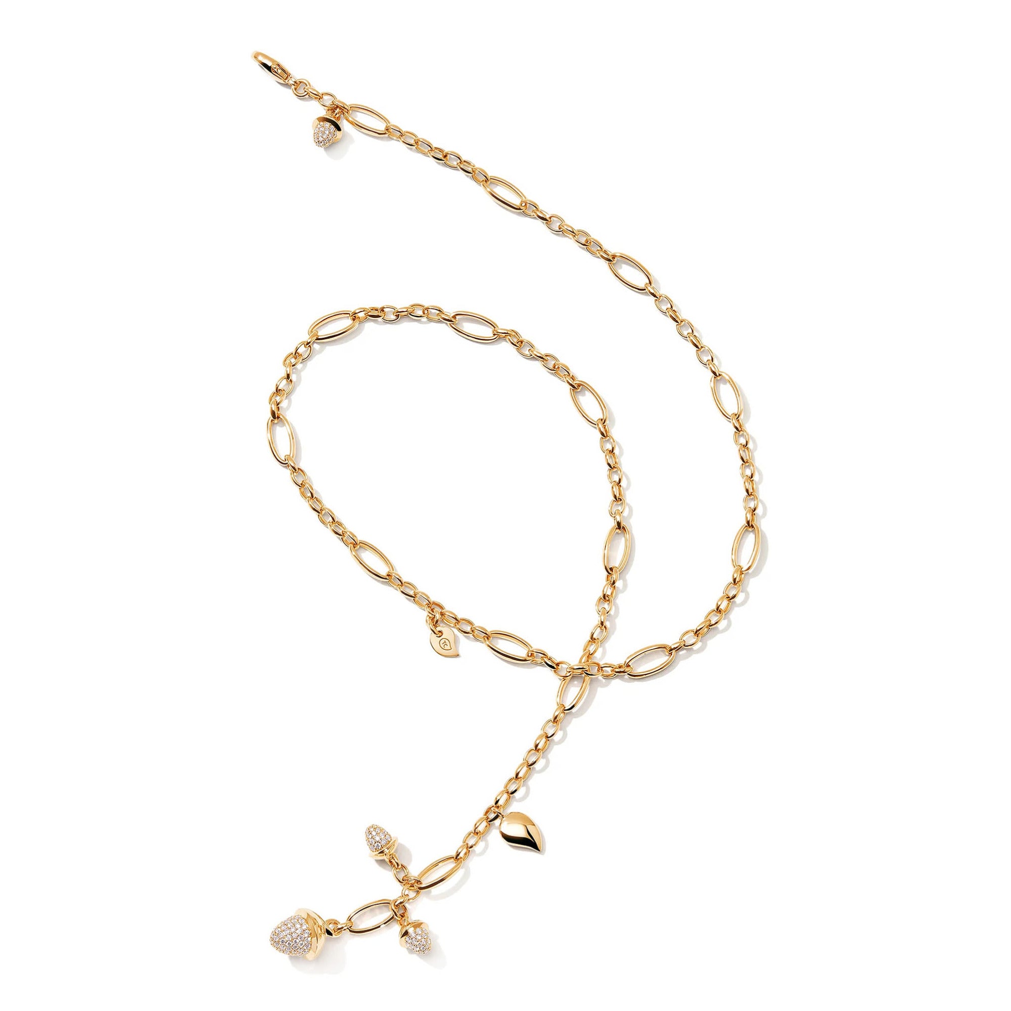 Tamara Comolli MIKADO Halskette mit Diamant-Pavé (N-M-Del51-p-rg) aus Roségold mit Diamant