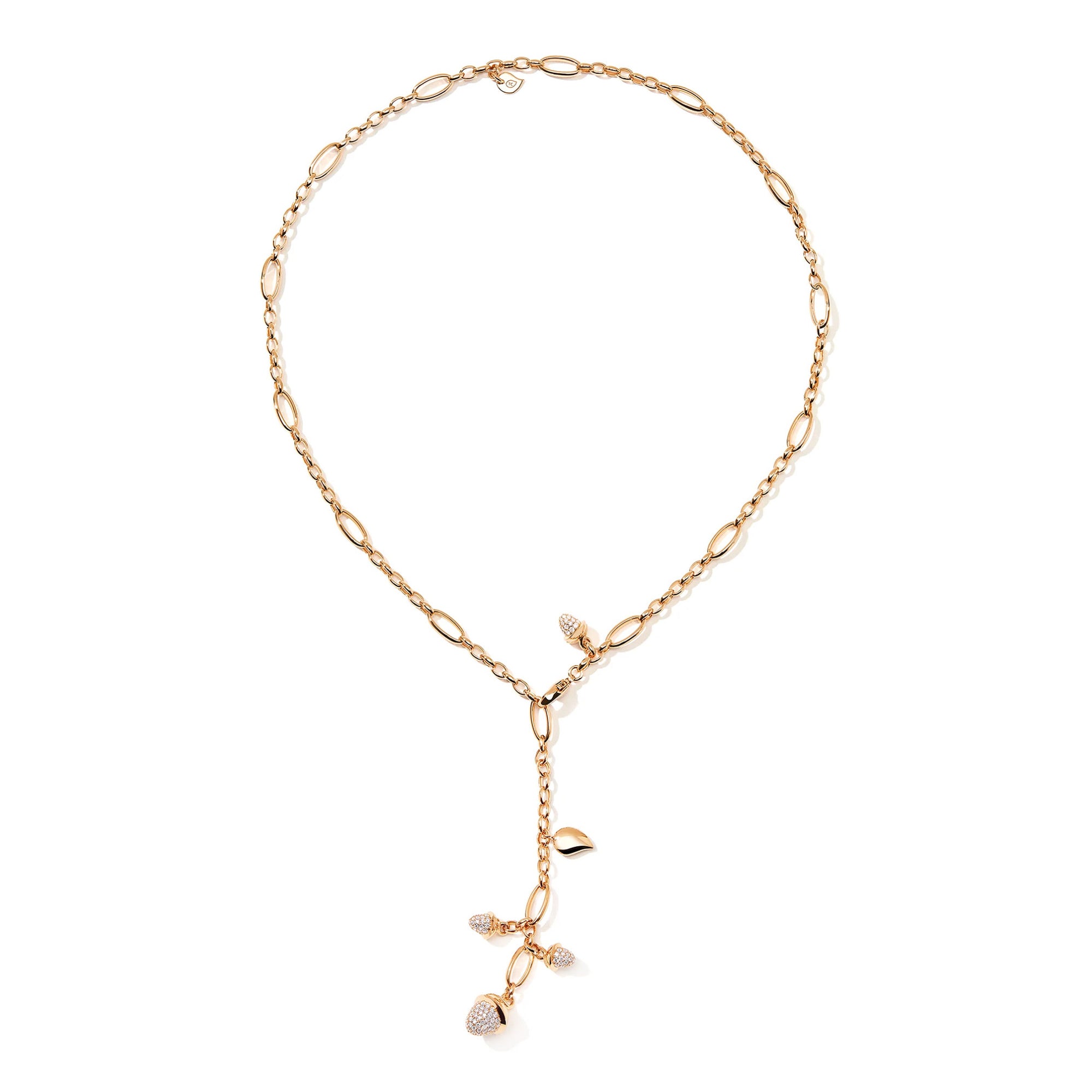 Tamara Comolli MIKADO Halskette mit Diamant-Pavé (N-M-Del51-p-rg) aus Roségold mit Diamant