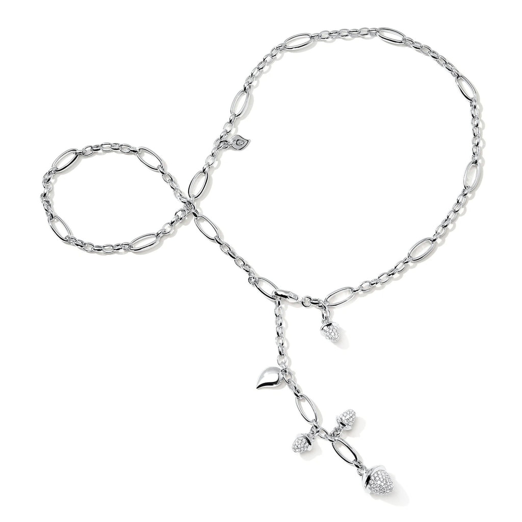 Tamara Comolli MIKADO Halskette mit Diamant-Pavé (N-M-Del51-p-wg) aus Weißgold mit Diamant