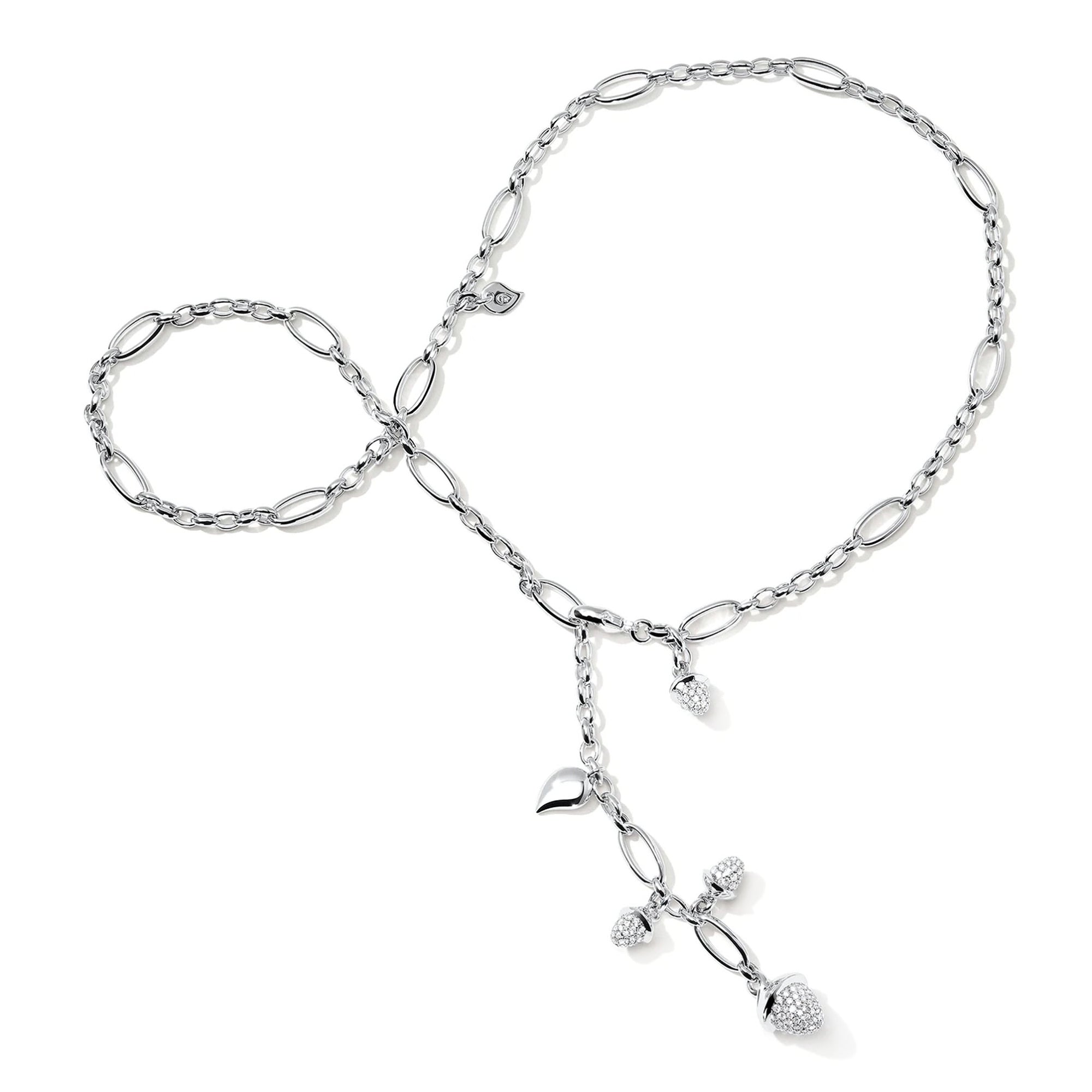 Tamara Comolli MIKADO Halskette mit Diamant-Pavé (N-M-Del51-p-wg) aus Weißgold mit Diamant