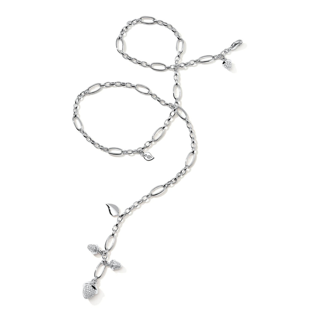 Tamara Comolli MIKADO Halskette mit Diamant-Pavé (N-M-Del51-p-wg) aus Weißgold mit Diamant