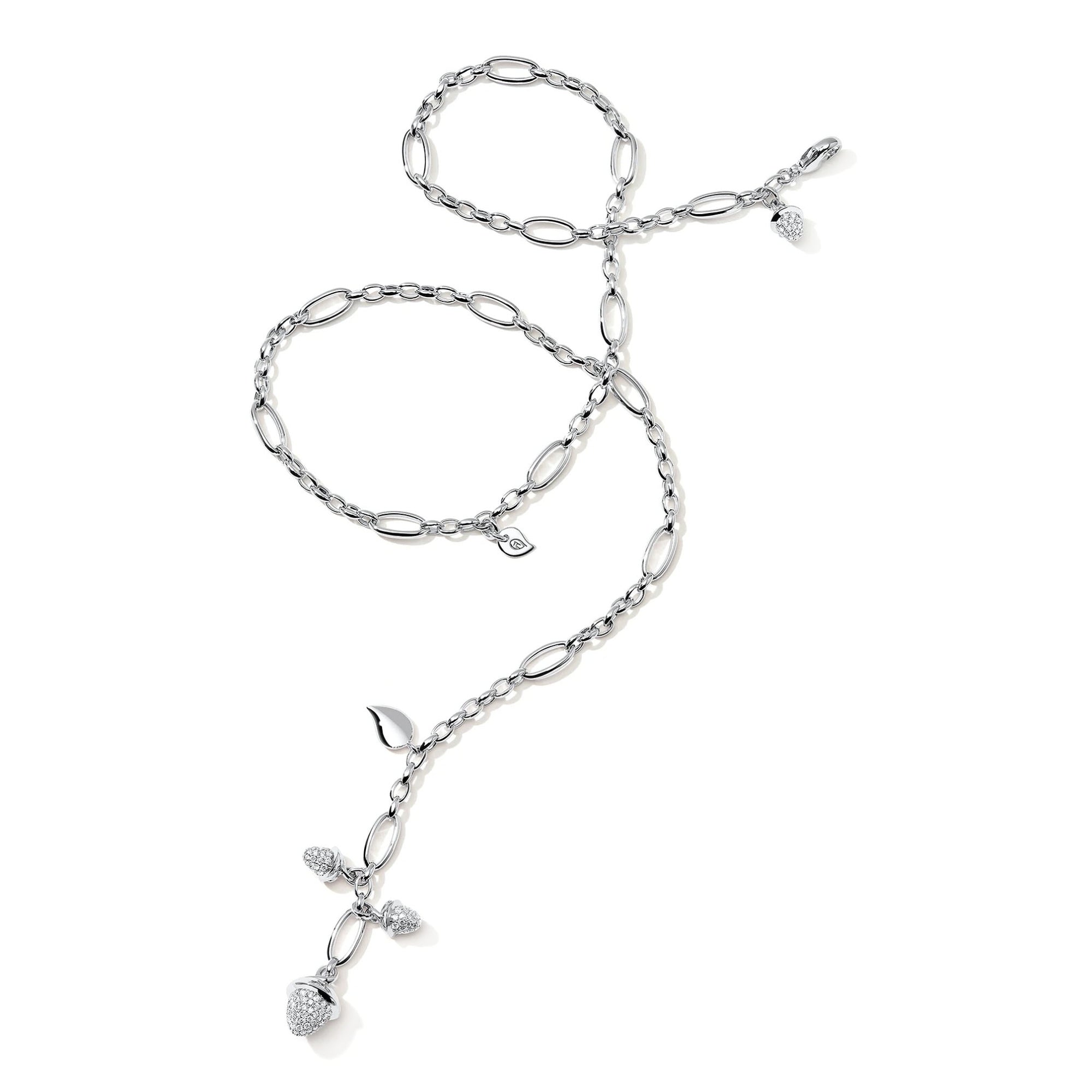 Tamara Comolli MIKADO Halskette mit Diamant-Pavé (N-M-Del51-p-wg) aus Weißgold mit Diamant
