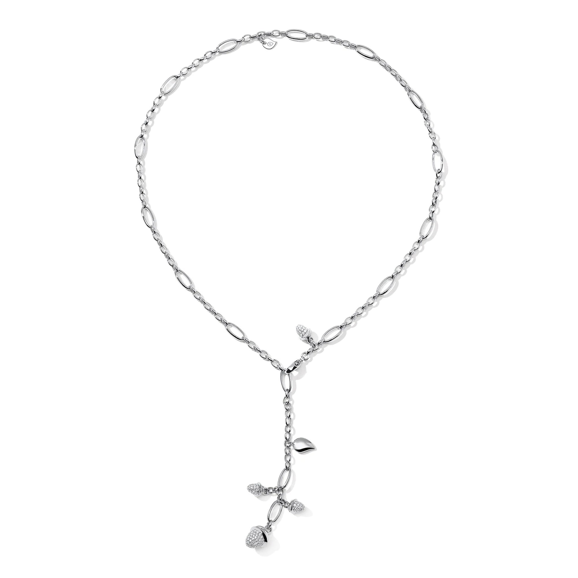 Tamara Comolli MIKADO Halskette mit Diamant-Pavé (N-M-Del51-p-wg) aus Weißgold mit Diamant