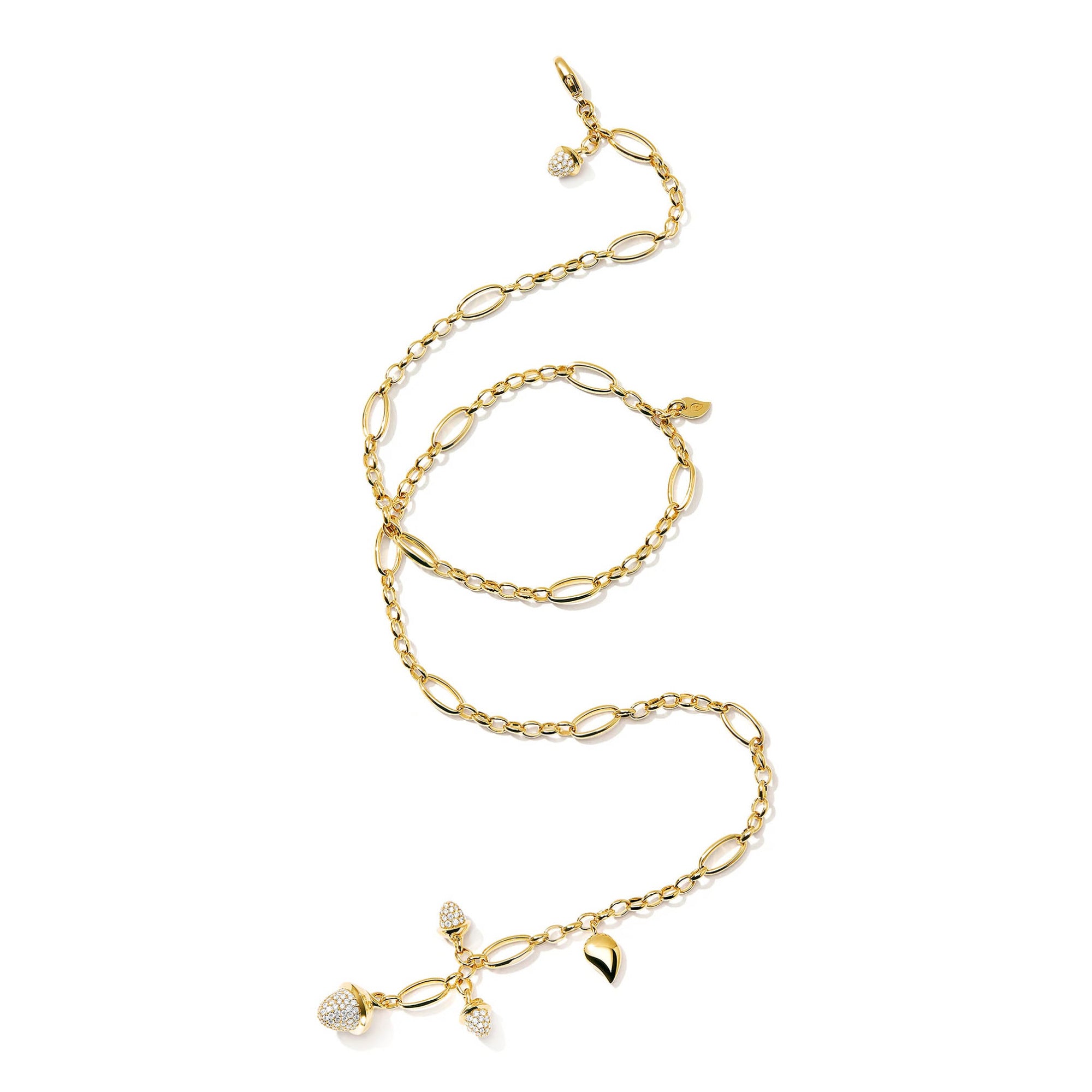 Tamara Comolli MIKADO Halskette mit Diamant-Pavé (N-M-Del51-p-yg) aus Gelbgold mit Diamant
