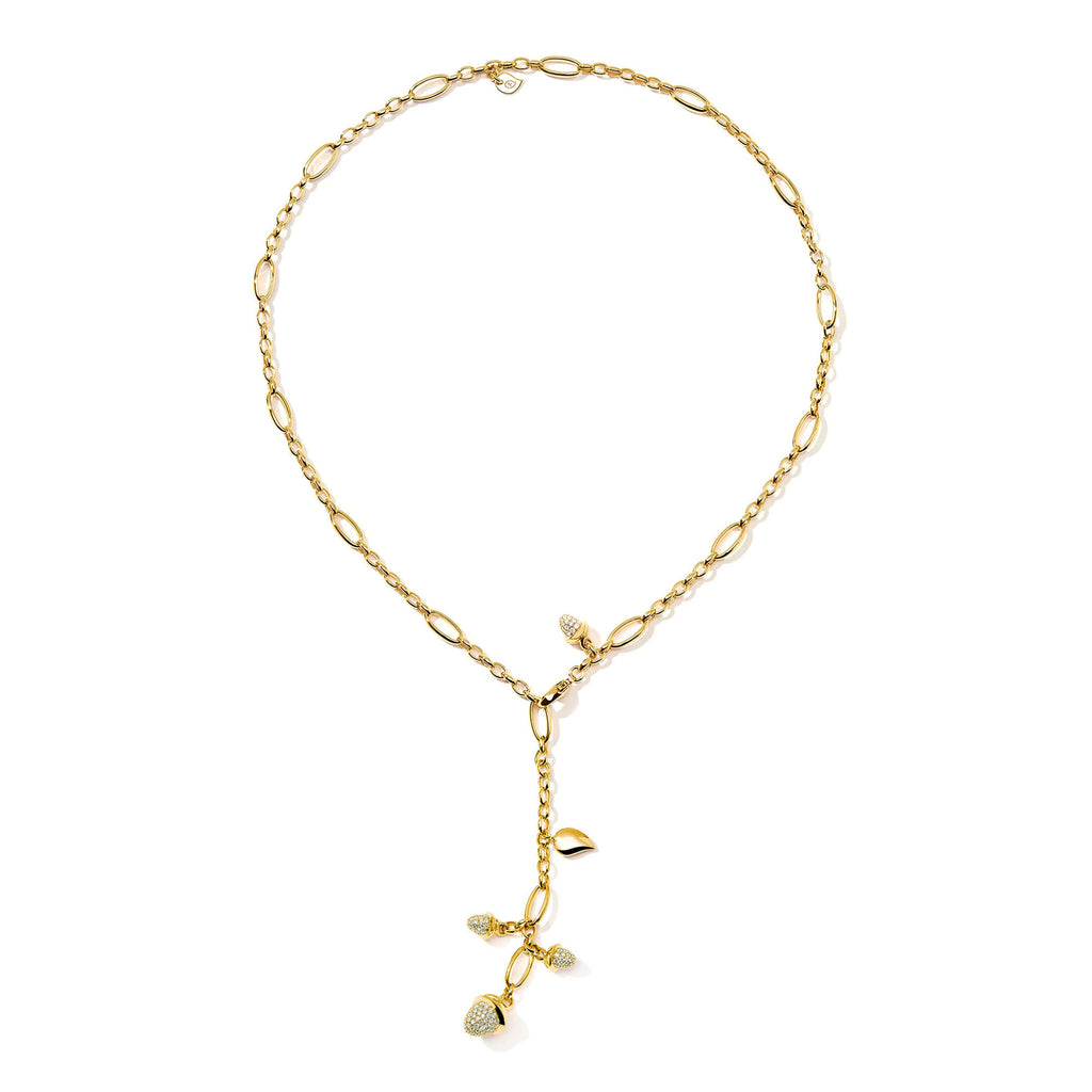 Tamara Comolli MIKADO Halskette mit Diamant-Pavé (N-M-Del51-p-yg) aus Gelbgold mit Diamant