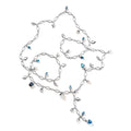 Tamara Comolli MIKADO Halskette 'Ocean' mit Diamant-Pavé (N-M-100-Oce-p-wg) aus Weißgold mit Diamant, London Topas, Mondstein und Topas