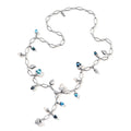 Tamara Comolli MIKADO Halskette 'Ocean' mit Diamant-Pavé (N-M-56-Oce-p-wg) aus Weißgold mit Diamant, Mondstein und Topas
