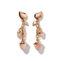 Tamara Comolli MIKADO Ohrringe Dangling 2 Acorns 'Camel' (E-M-d-2-Cam-p-rg) aus Roségold mit Diamant und Mondstein