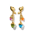 Tamara Comolli MIKADO Ohrringe Dangling 2 Acorns 'Candy' (E-M-d-2-Can-yg) aus Gelbgold mit Granat, Peridot und Turmalin