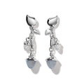 Tamara Comolli MIKADO Ohrringe Dangling 2 Acorns 'Cashmere' (E-M-d-2-Cas-p-wg) aus Weißgold mit Diamant und Mondstein