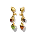 Tamara Comolli MIKADO Ohrringe Dangling 2 Acorns 'Indian Summer' (E-M-d-2-IS-yg) aus Gelbgold mit Citrin, Peridot und Rauchquarz