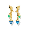 Tamara Comolli MIKADO Ohrringe Dangling 2 Acorns 'Lagoon' (E-M-d-2-Lag-yg) aus Gelbgold mit Chrysopras und Topas