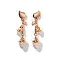 Tamara Comolli MIKADO Ohrringe Dangling 2 Acorns mit Diamant-Pavé (E-M-d-2-p-rg) aus Roségold mit Diamant