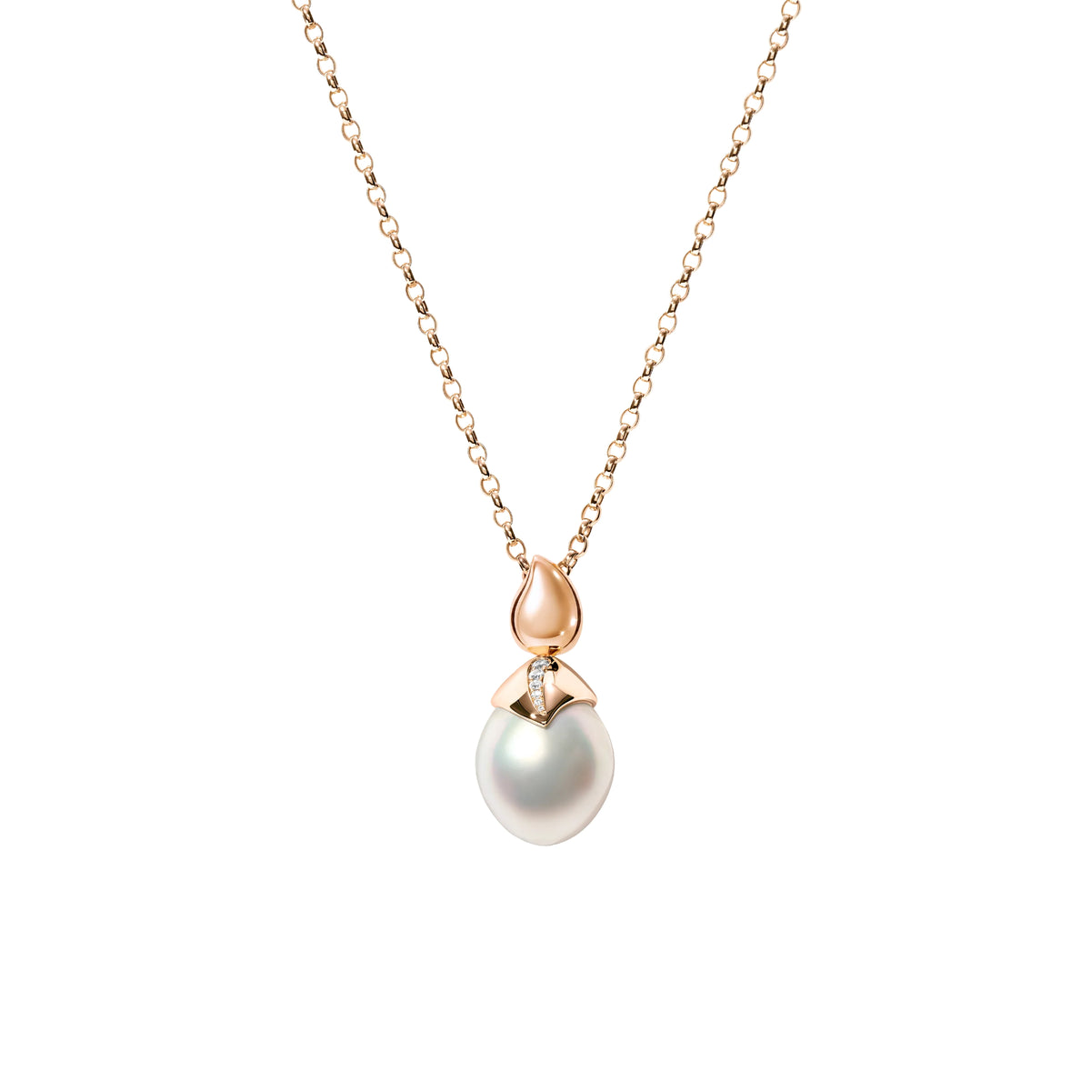 Tamara Comolli PEARL Anhänger mit Diamant-Pavé (P-PRL-SSP15-p-rg) aus Roségold mit Diamant