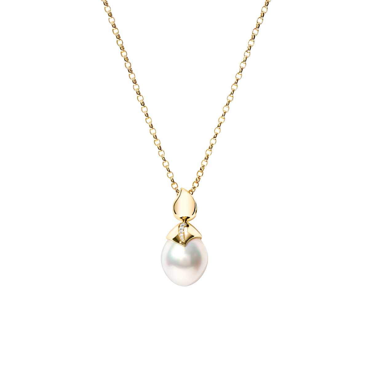 Tamara Comolli PEARL Anhänger mit Diamant-Pavé (P-PRL-SSP15-p-yg) aus Gelbgold mit Diamant
