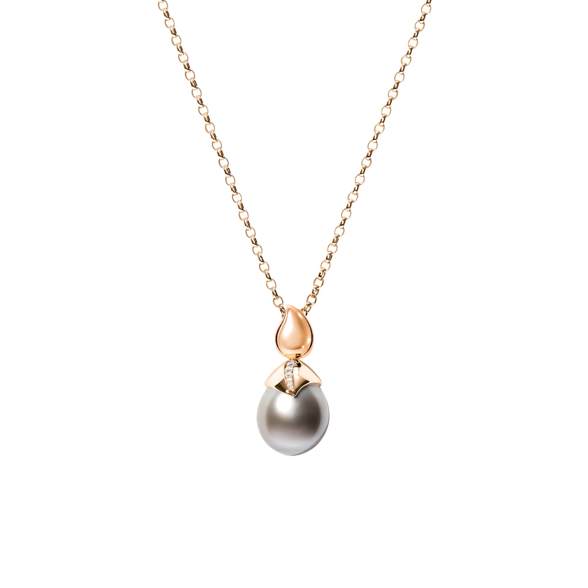 Tamara Comolli PEARL Anhänger mit Diamant-Pavé (P-PRL-Tah15-p-rg) aus Roségold mit Diamant